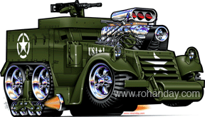 1942 Military Half Track Cartoon

