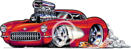 57 corvette cartoon