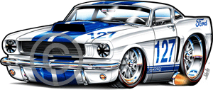 66 mustang gt 350 cartoon